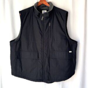 Lee Workwear Vest Mens XXL Sherpa Lined Canvas Black Full Zip Pockets